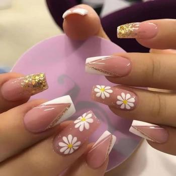 New Product Luxury Designed Reusable Printed False Nails Short Custom Acrylic Press On Nails Artificial Nails For Woman