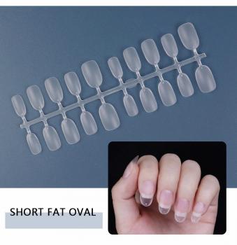 Manicure Scrub Nail Piece 20 Strips Short Ladder Full Paste Fake Nail Set Patch Scrub Wear False Nail Art Salon