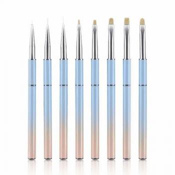 New Product Multi Function Gel Painting 8pcs set High Quality Nail Art Brush For Beauty