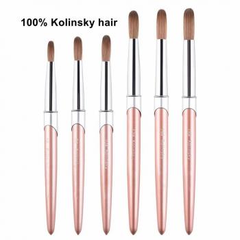 2024 Wholesale Price 100% pure Kolinsky Hair Germany metal nail brushes for cleaning