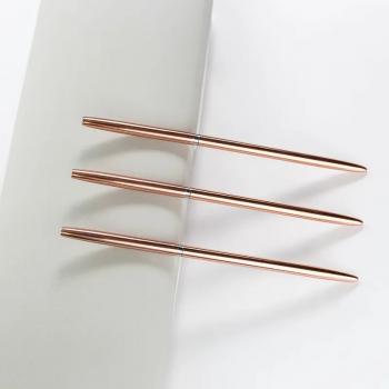 Custom New Gel Art Design Rose Gold Metal Handle Nail Art Paint Brush Liner Nails Brush with For Christmas