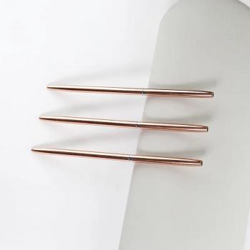 Custom New Gel Art Design Rose Gold Metal Handle Nail Art Paint Brush Liner Nails Brush with For Christmas