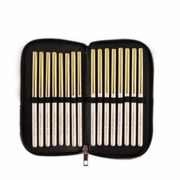 Wholesale nail art brush white gold brush oval angled ombre flat gel fan liner novice manicurist nail shop nail brush 15pcs