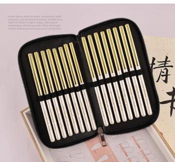 Wholesale nail art brush white gold brush oval angled ombre flat gel fan liner novice manicurist nail shop nail brush 15pcs