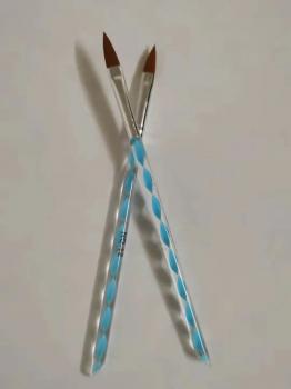 Wholesale Acrylic spiral handle size 12 crystal brush coloring nail art brush wholesale