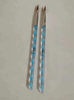Wholesale Acrylic spiral handle size 12 crystal brush coloring nail art brush wholesale