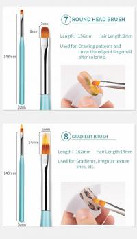 Cheap Different Size Acrylic Nail Brush Private Label Acrylic Brushes Set for Nails