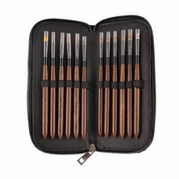 Gel Nail Art Brushes Wooden Handle Nail Liner Art Brush Set Novice Manicurist Pen Factory Wholesale Nail Brush