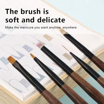 Gel Nail Art Brushes Wooden Handle Nail Liner Art Brush Set Novice Manicurist Pen Factory Wholesale Nail Brush