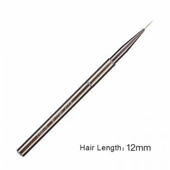 Wholesale customizable logo manicure brush black metal one-piece gel oval ombre flat fan liner novice manicurist brush