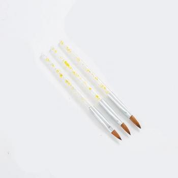 2024 new 3pcs crystal engraving pull line painting flower phototherapy round head flat mouth nail pen brush set