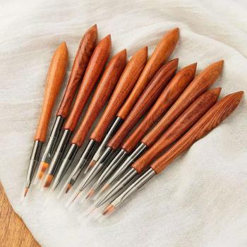 Pearl White 16pcs/set UV Gel Nail Brush Set Phototherapy Brush Nail Painting Art Brush Set