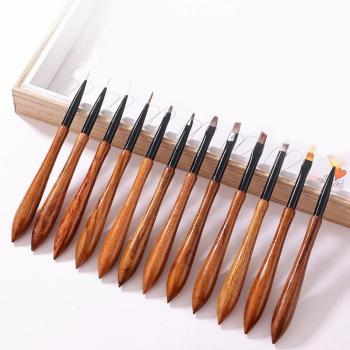 Pearl White 16pcs/set UV Gel Nail Brush Set Phototherapy Brush Nail Painting Art Brush Set