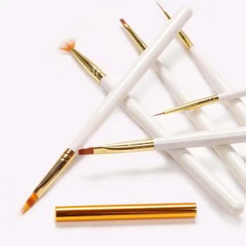High Quality 12Pcs White Wooden Handle UV Gel Acrylic Nail Brush Set Nail Art Tools Brush for Manicure