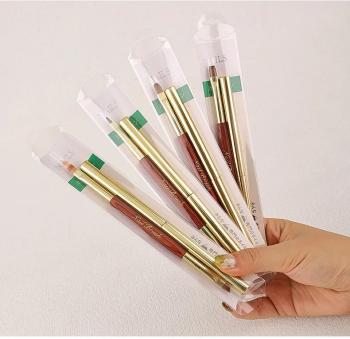 New Factory Wholesale Dual Design Nail Brush 4pcs Set Red Wooden Pole UV Gel Nail Brush Set Nail Painting Pen Liner Art Brush