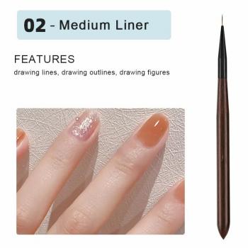 2023 Newest High Quality 12Pcs Brown Wooden Handle UV Gel Acrylic Nail Art Brush Set for Nail Design