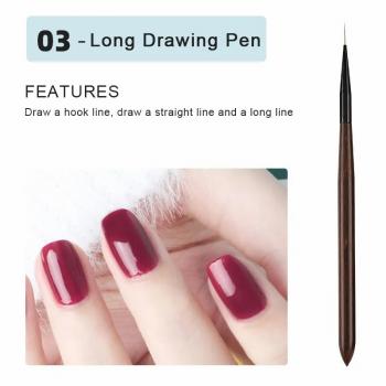 2023 Newest High Quality 12Pcs Brown Wooden Handle UV Gel Acrylic Nail Art Brush Set for Nail Design