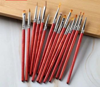 Private Custom Logo Wooden Handle Manicure Pure Kolinsky/Nylon Nail Brush Set Tools Acrylic Gel Polish Nail Brushes Nail Art