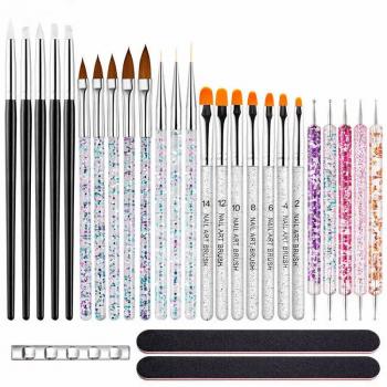 New 28pcs Nail Art Brush Set Color Drawing Line Painting Nail Art Tool Set Nail Brush Set