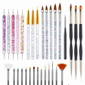 New 28pcs Nail Art Brush Set Color Drawing Line Painting Nail Art Tool Set Nail Brush Set
