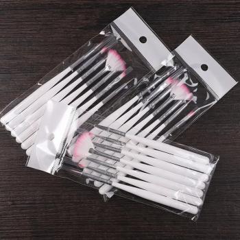 New Product Nail Art Brushes White Holder Pink Hair Brush Flat Oval Gel Nail Brush Set 7pcs