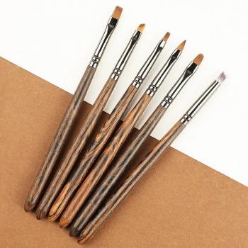 Customizable logo packaging color style nail wood set brush 10 pieces ombre liner gel wholesale