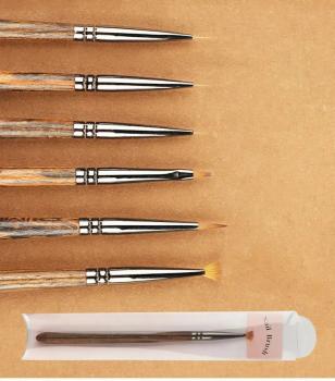Customizable logo packaging color style nail wood set brush 10 pieces ombre liner gel wholesale