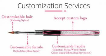 15Pcs Metal Handle Nail UV Gel Brush and Nail Painting Brush Set Nail Art Brushes Kit Private Label