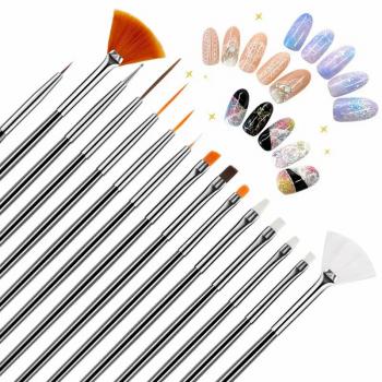 24 36 41 Pcs Nail Art Brushes Set with Double Ended Nail Art Dotting Tools Dust Brush Gel Brushes Nail Liner