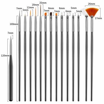 24 36 41 Pcs Nail Art Brushes Set with Double Ended Nail Art Dotting Tools Dust Brush Gel Brushes Nail Liner