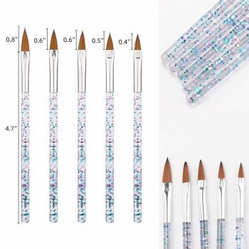 Customizable logo packaging color style nail wood set brush 10 pieces ombre liner gel nail brush wholesale