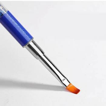 Customizable LOGO clear diamond handle nail brush set nail art brush crystal handle