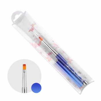 Customizable LOGO clear diamond handle nail brush set nail art brush crystal handle