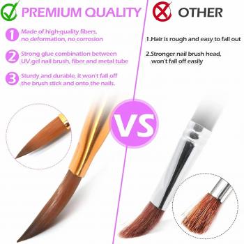 41 Pcs Nail Art Brushes Set with Double Ended Nail Art Dotting Tools Dust Brush Gel Brushes Nail Liner