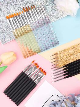 33pcs Acrylic Nail Brush Set UV Gel Nail Art Flower Painting Brush Double Ended Nail Dotting pen