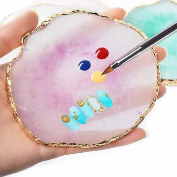 Resin Nail Art Palette,20Pcs Nail Art Brushes and Double-Ended Dotting Tool for Nails