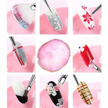 Resin Nail Art Palette,20Pcs Nail Art Brushes and Double-Ended Dotting Tool for Nails