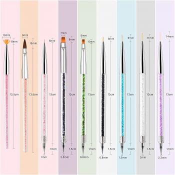 Acrylic nail brush set customized logo dotting pen gel nail brush factory direct wholesale 9pcs