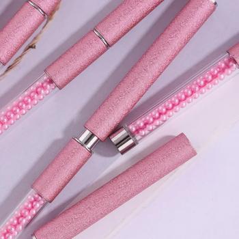 Pink metal nail brush set 15pcs can be customized logo packaging ombre liner gel brush set wholesale