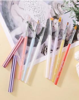 Pink metal nail brush set 15pcs can be customized logo packaging ombre liner gel brush set wholesale