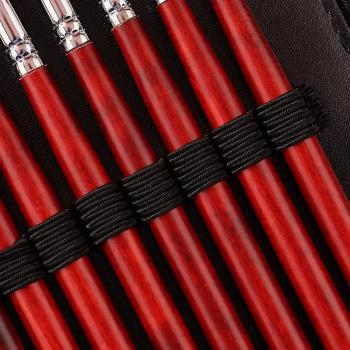 Nail brush set red wooden handle set customized logo packaging style 16 sets ombre liner gel nail brush wholesale