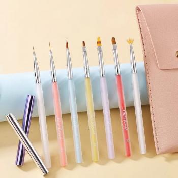 gel brushes nail art set nails brush art line Factory wholesale customizable logo packaging