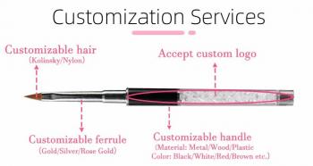 15Pcs Metal Handle Nail UV Gel Brush and Nail Painting Brush Set Nail Art Brushes Kit Private Label