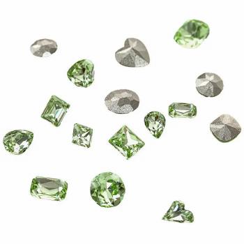 Manicure crystal olive light green oval heart-shaped right-angle square super flash special-shaped nail accessories wholesale