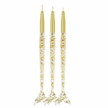 New Wholesale manicure liner 3pcs mermaid liner brush painting flower painting nail art brush