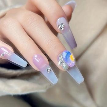 New protein purple manicure net red hot style flash diamond love drop point bottom nail accessories wholesale