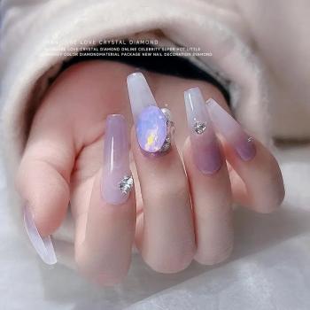 New protein purple manicure net red hot style flash diamond love drop point bottom nail accessories wholesale