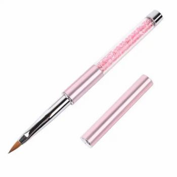 New Arrivals 2024 Pink Nail Art Uv Builder Kolinsky Glitter Acrylic Gel Polish Brush Nail Art Label
