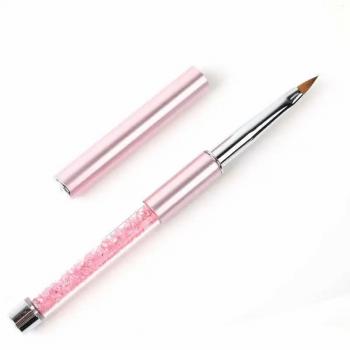 New Arrivals 2024 Pink Nail Art Uv Builder Kolinsky Glitter Acrylic Gel Polish Brush Nail Art Label
