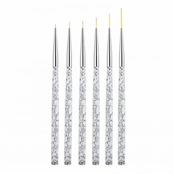 Private Label 3pcs Nail Art Brush Drawing Painting Flower Liner Pen Marble Pattern Handle Uv Gel Polish Manicure Tools Set